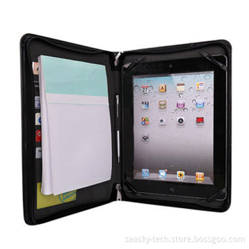 Book style leather case for iPad with dual stands